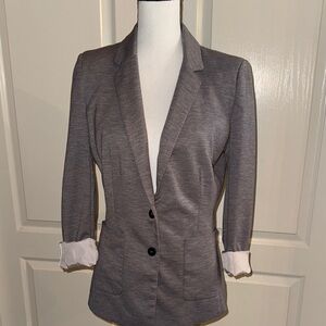 H&M Gray Tailored Blazer with Notched Lapels - Size 10